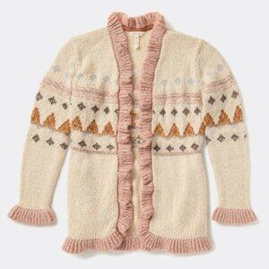 MATILDA JANE Just Imagine Jacie Womens Knit Winter Ruffled Cardigan M Medium NWT